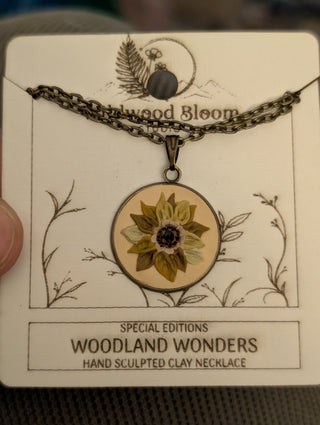 Sunflower Clay Necklace