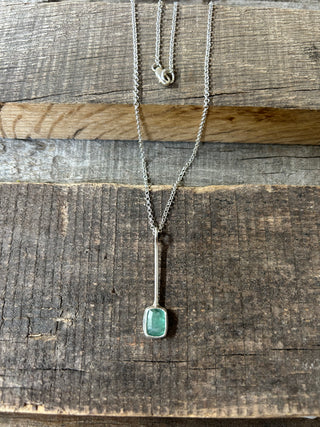 Green Tourmaline and Sterling Silver Necklace