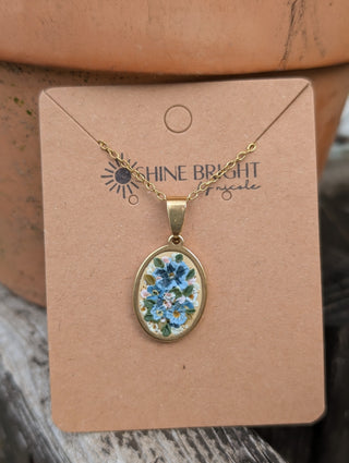 Vintage Floral Clay Necklace