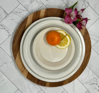 White Stoneware Dinner Plate