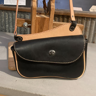 Crossbody Saddlebag - Black/Natural