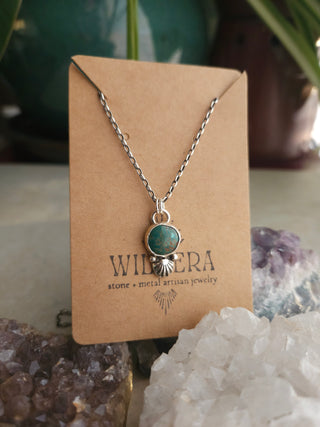 Birdie Necklace- Green Turquoise