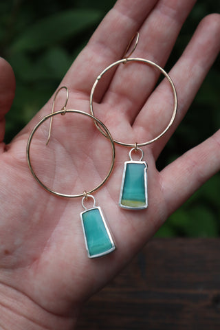 Opalized Wood Earrings