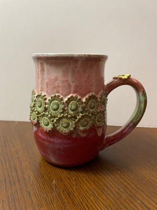 Pink and Green Sunflower Mug