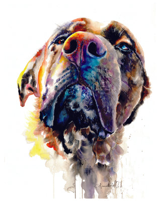 Brindle Mastiff Dog Watercolor Print