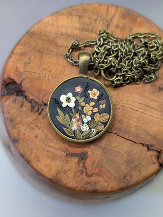 Moody Floral Clay Necklace
