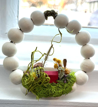 Dried Mushroom Cabinet Knob Wreath