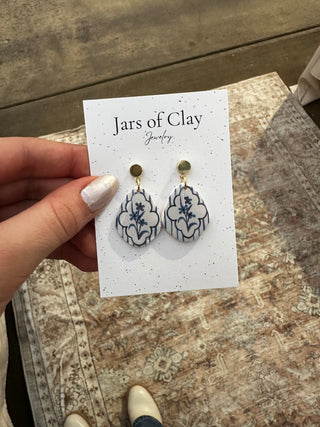 Blue Teardrop Transfer Earrings