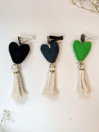 Wool Hearts Felt Diffuser for Essential Oils in Car, Car Vent Clip