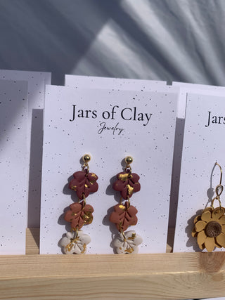 Gold foil 3 leaf dangles