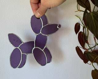 Stained Glass Balloon Dog - Purple