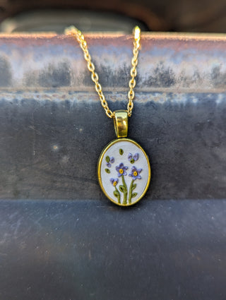 February Birth Flower Clay Necklace