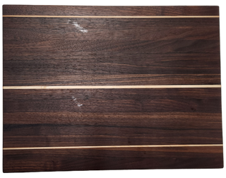Basic Kitchen Cutting Board - Walnut / narrow maple stripe