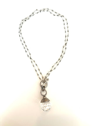 Crystal Silver Linked Necklace