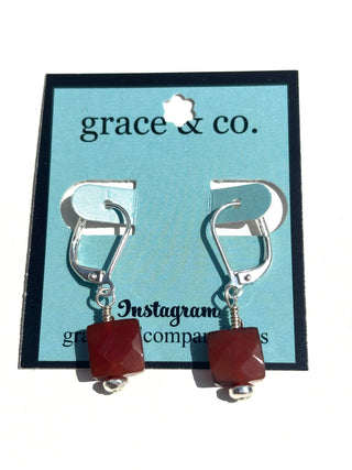 Agate Square Leverback Earrings