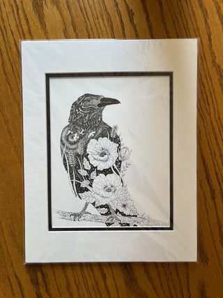 11x14 Matted Raven