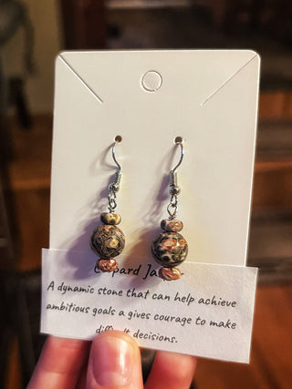 Leopard Jasper Semi-Precious Earrings