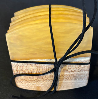 Coaster Set Spanish Elm/Gold
