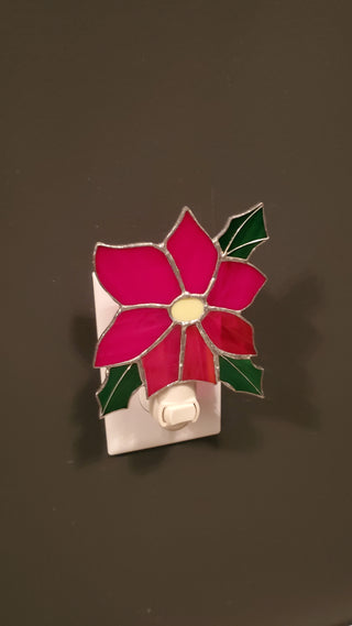 Stained Glass Poinsettia Night Light