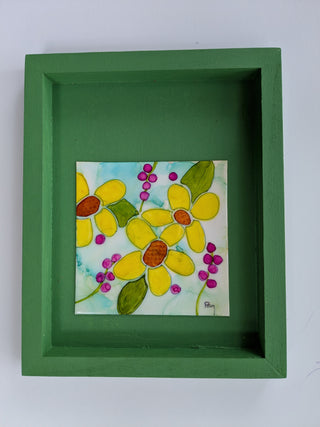 green sunflower frame