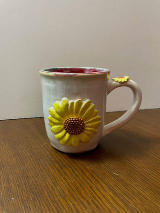 Pearl White Sunflower Mug