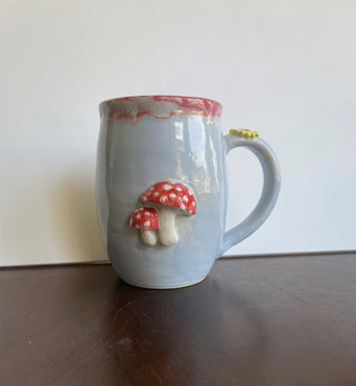 Pale Blue Mushroom Mug