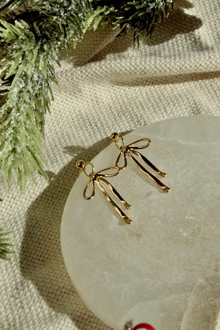 Gold Bow Earrings