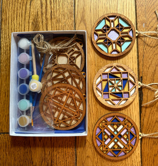 3 piece barn quilt pattern ornaments