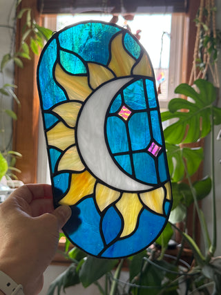 Stained Glass Moon & Sun