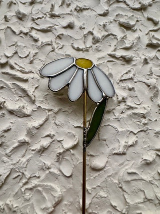 Stained Glass Flower Stake - Daisy