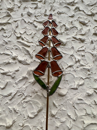 Stained Glass Flower Stake - Foxglove