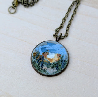Lake Superior Hiking Trail Clay Necklace