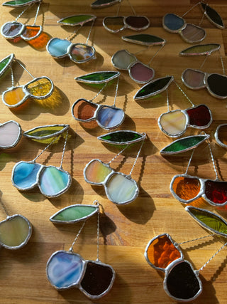 Stained Glass Ornament - Cherry - Assorted Colors