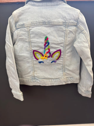 Embroidered Unicorn Jean Jacket 5T