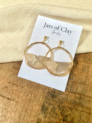 Marble Hoop Earrings