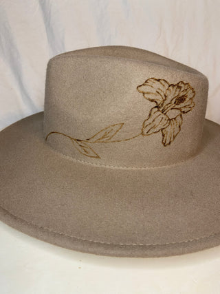 Iris on light brown Hat