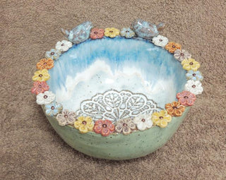 RND bowl-2 birds/flowers 747