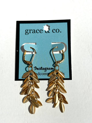 Gold Leaf Leverback Earrings