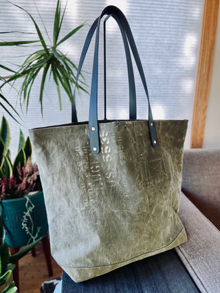 Upcycled Military tote bag