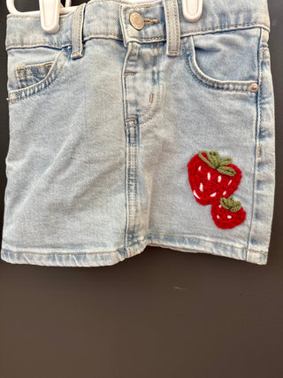 Embroidered Strawberry Skirt 18 month