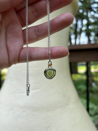 Green Tourmaline Slice Necklace