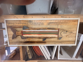 Northern Pike on wood back