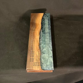 Cribbage Board Set Walnut/Blue