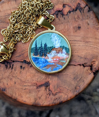 Yellowstone National Park Clay Necklace