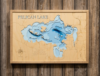 3d Lake Map - Pelican Lake Orr MN - Large