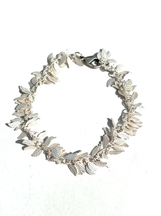 Bright Silver Leaf Bracelet