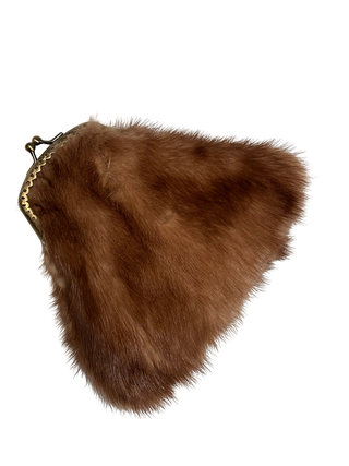 Mink Fur and Velvet Clasp Purse