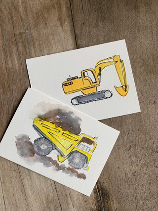 Handpainted kids vehicle cards