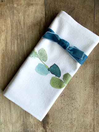 Eucalyptus printed floursack towel