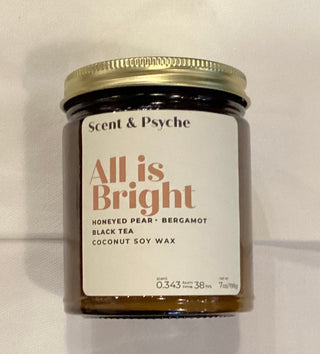 All is Bright Scented Candle - 7oz Amber Jar